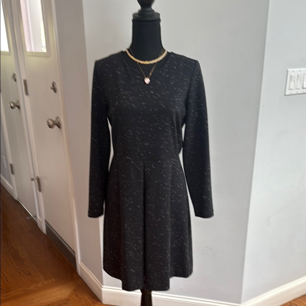 Madewell Black A-Line Long Sleeve Dress for Work